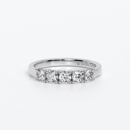 Anillo cinquillo con diamantes en oro de 18 quilates