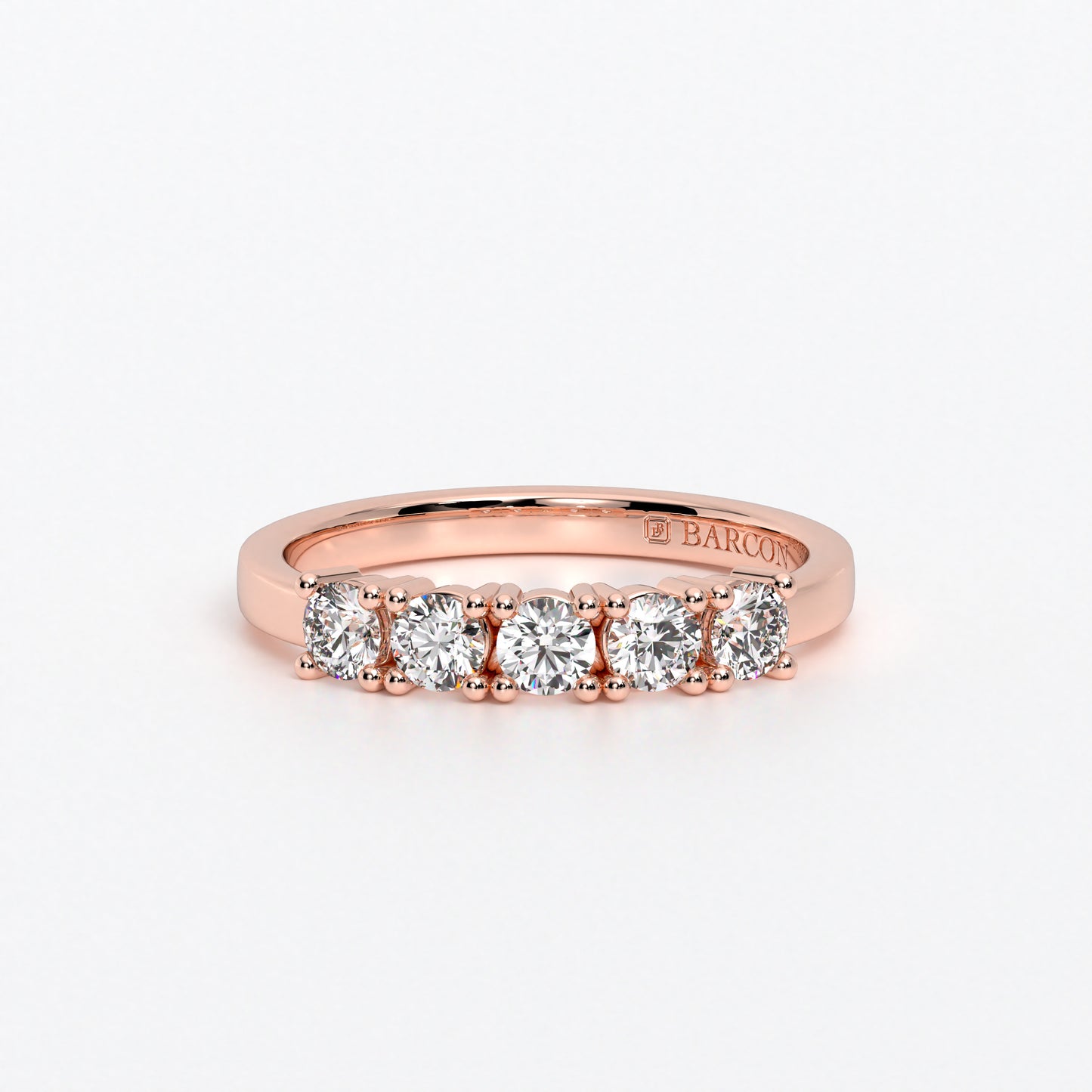 Anillo cinquillo con diamantes en oro de 18 quilates