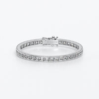 Rivière de oro de 18k con diamantes en talla princesa