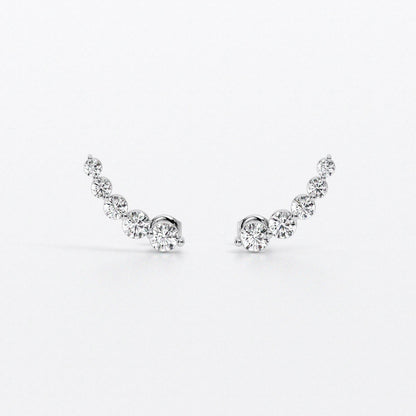 Pendientes degradé de oro de 18k con diamantes blancos