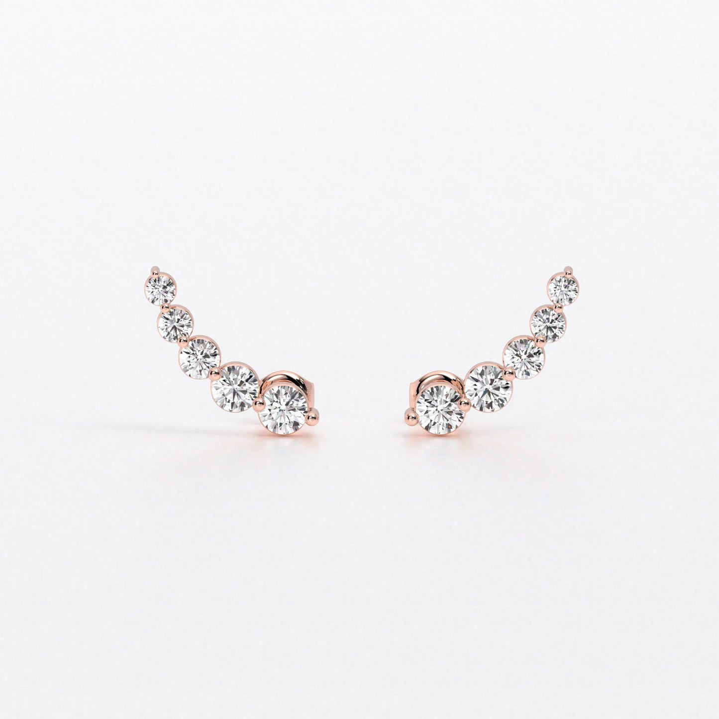 Pendientes degradé de oro de 18k con diamantes blancos