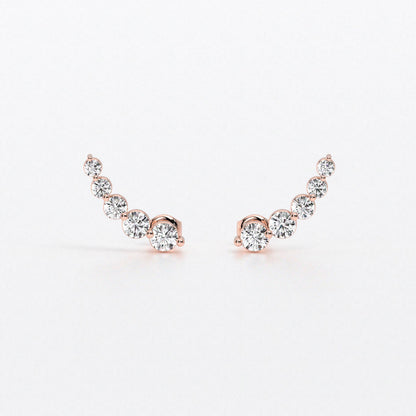 Pendientes degradé de oro de 18k con diamantes blancos