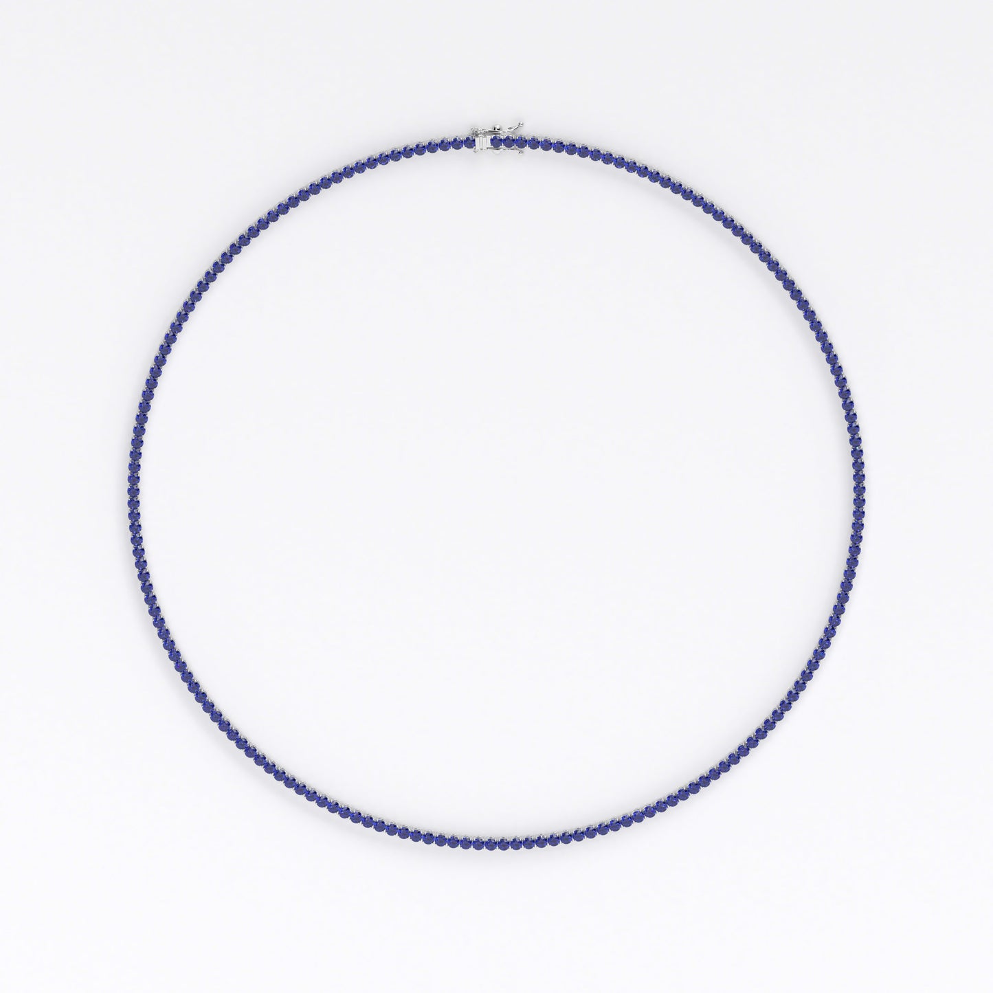 Collar rivière de oro de 18K con zafiros en talla brillante