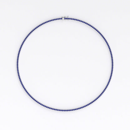 Collar rivière de oro de 18K con zafiros en talla brillante