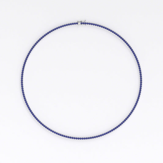 Collar rivière de oro de 18K con zafiros en talla brillante
