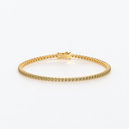 Rivière de oro de 18k con diamantes amarillos en talla brillante
