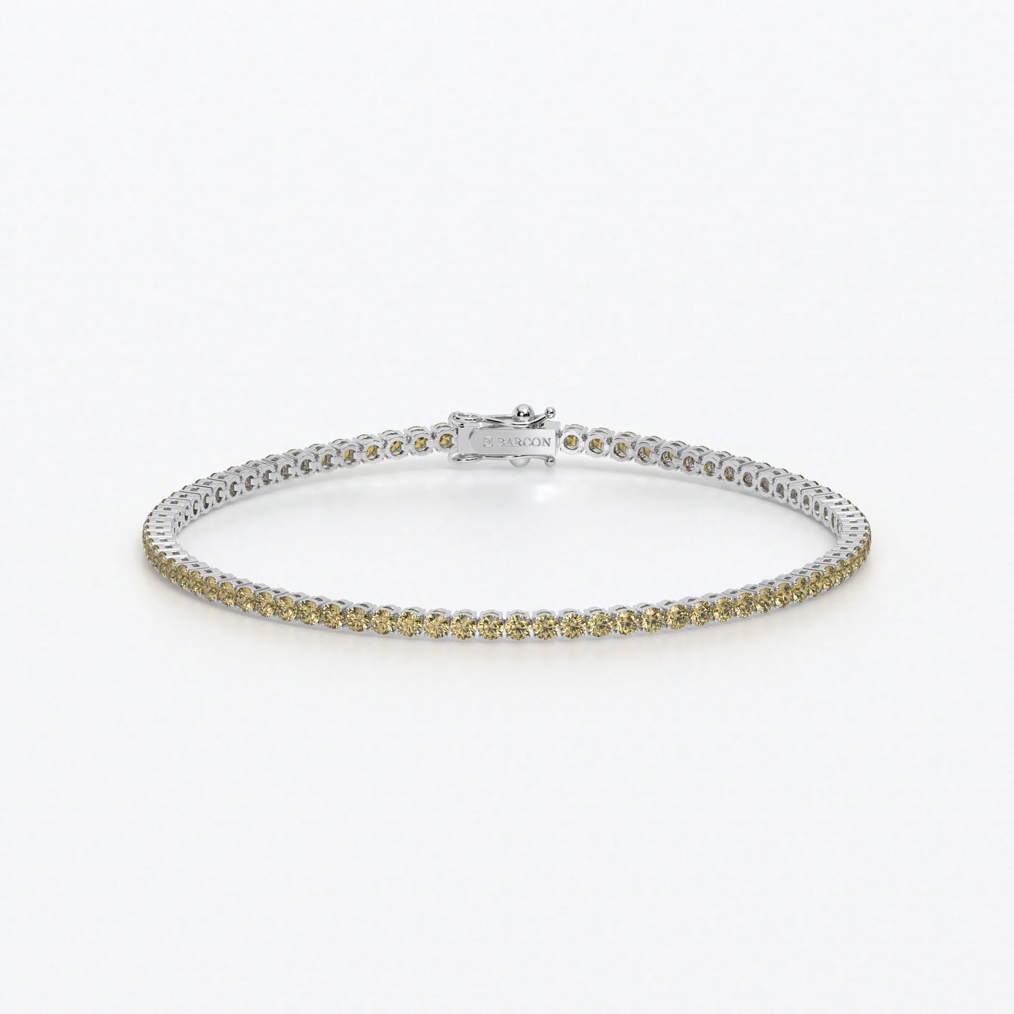Rivière de oro de 18k con diamantes amarillos en talla brillante