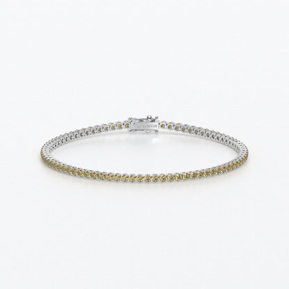 Rivière de oro de 18k con diamantes amarillos en talla brillante
